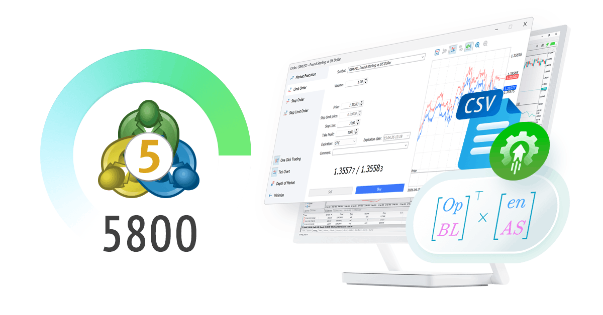 MetaTrader 5 Platform Update Build 5800: Redesigned Trading Dialog and Improved Operations with CSV in MetaEditor